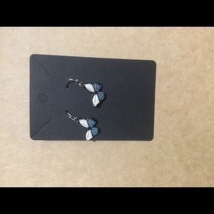 Grey and white butterfly earrings- handmade
